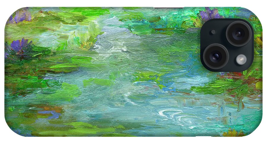  iPhone Case featuring the painting Water Lily Pond #1 by Sheila Finch