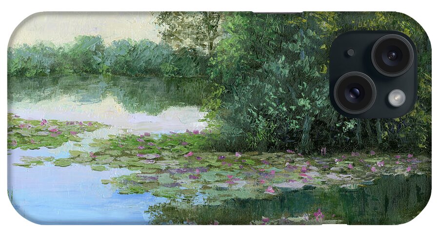 Nature iPhone Case featuring the painting Water Lily Pond by Mary Jean Weber