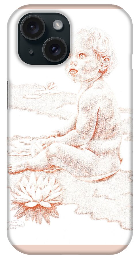 White iPhone Case featuring the painting Water Nymph by Adrienne Dye