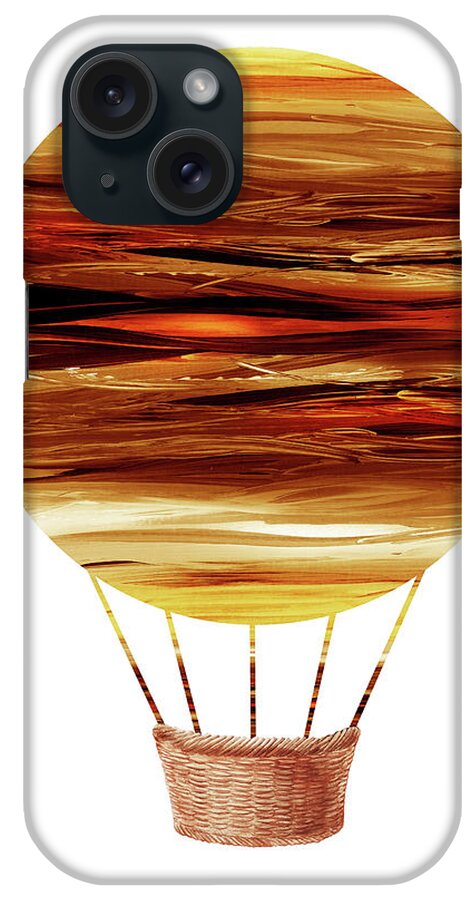Watercolor iPhone Case featuring the painting Watercolor Silhouette Hot Air Balloon XV by Irina Sztukowski