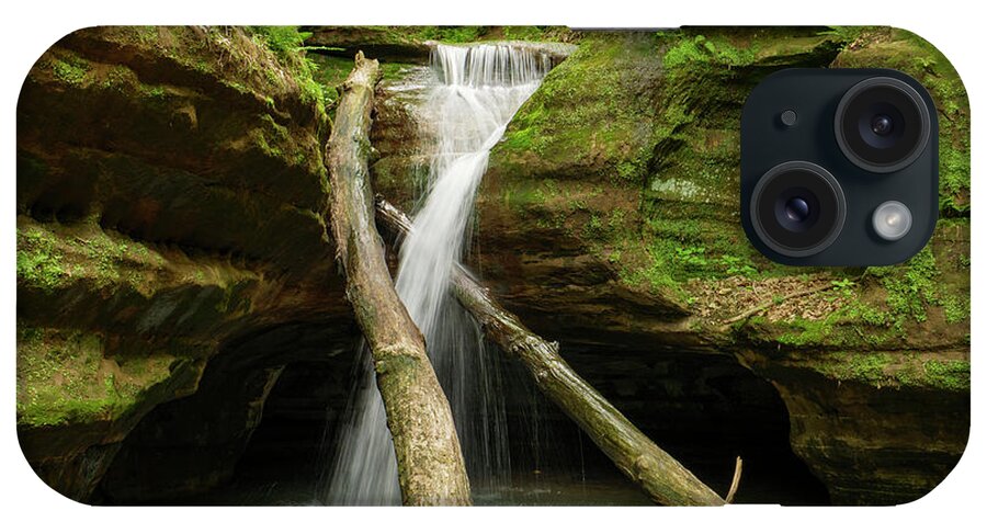 Illinois iPhone Case featuring the photograph Waterfall, Kaskaskia Canyon. by Todd Bannor
