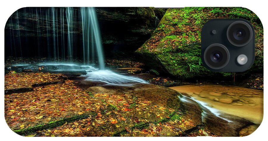 Waterfall iPhone Case featuring the photograph Waterfall Stair Steps in Autumn by Thomas R Fletcher