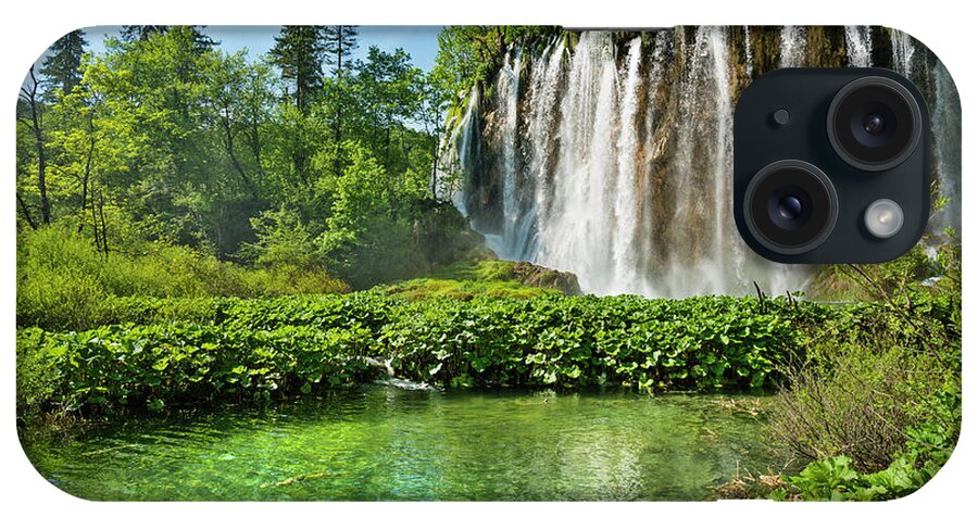 Estock iPhone Case featuring the digital art Waterfalls by Carlo Irek