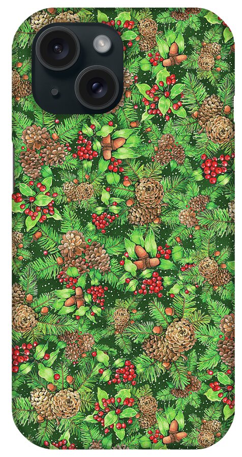 Pine Cones iPhone Case featuring the painting We-1027 by Wendy Edelson