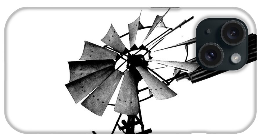 Viva iPhone Case featuring the photograph Weathered Windmill - b-w by VIVA Anderson