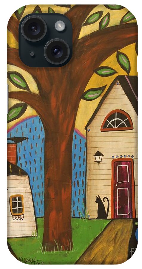 Houses Painting iPhone Case featuring the painting Welcome Spring by Karla Gerard