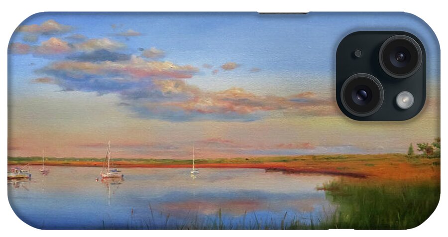 Cape Cod iPhone Case featuring the painting West Bay Landing, Osterville by Jonathan Gladding