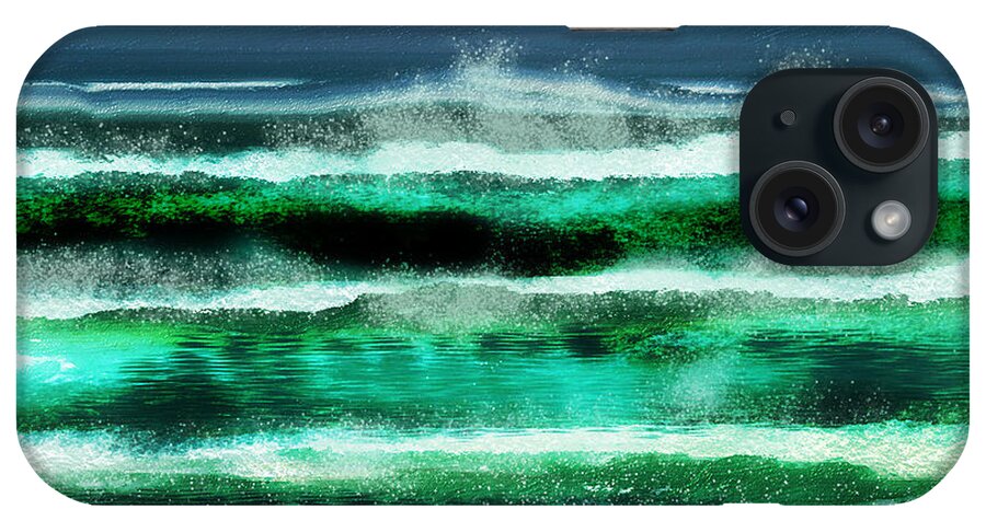 Waves iPhone Case featuring the digital art ''What a day, to rip the waves '' by Julie Grimshaw