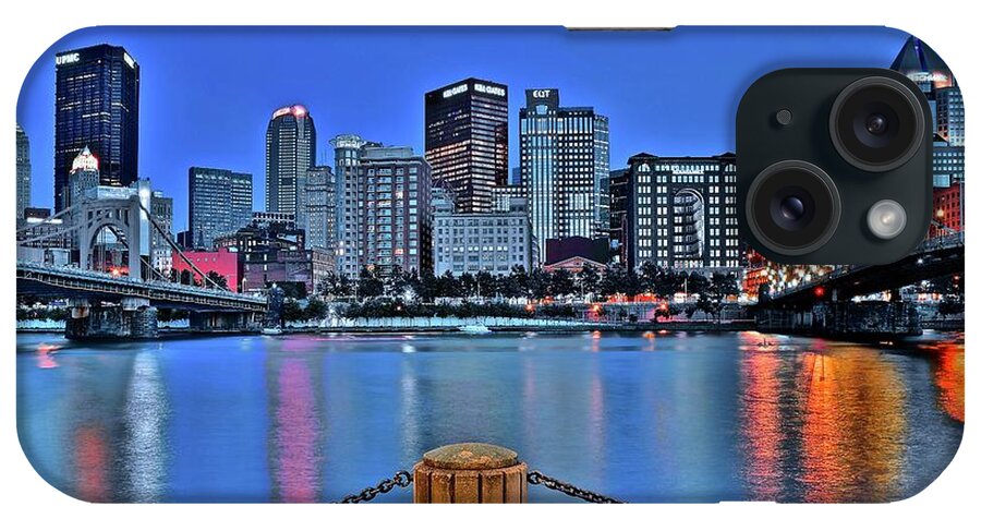 Pittsburgh iPhone Case featuring the photograph When Evening Falls in Pittsburgh by Frozen in Time Fine Art Photography