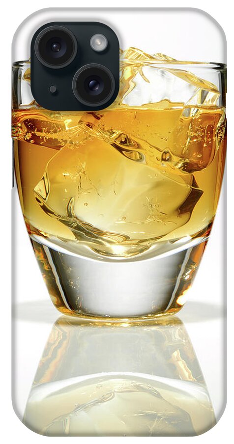 White Background iPhone Case featuring the photograph Whiskey In Glass by Nicholas Eveleigh