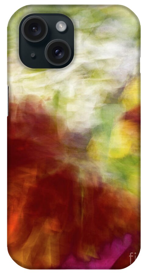 Abstract iPhone Case featuring the photograph White and orange rose abstract by Phillip Rubino