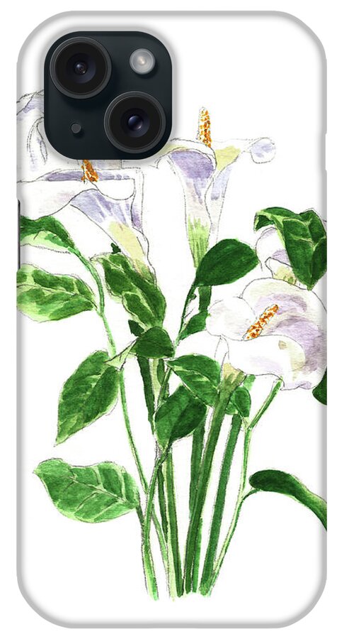 Calla iPhone Case featuring the painting White Calla Lilies by Masha Batkova