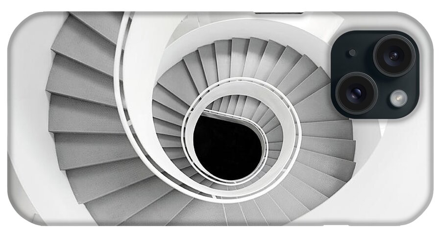 Tranquility iPhone Case featuring the photograph White Spiral Stairs by Roc Canals Photography