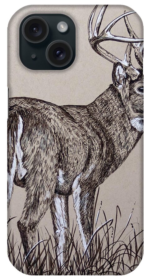 Deer iPhone Case featuring the painting Whitetail Buck by Mark Ray