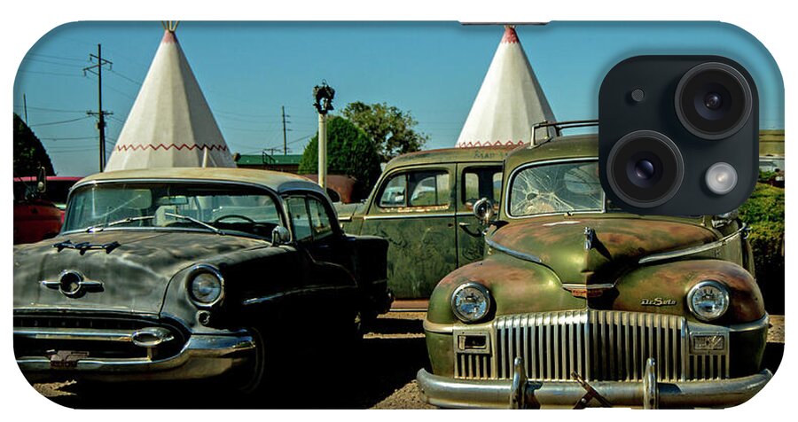 Wigwam Motel iPhone Case featuring the photograph Wigwam Relics by Stephen Whalen