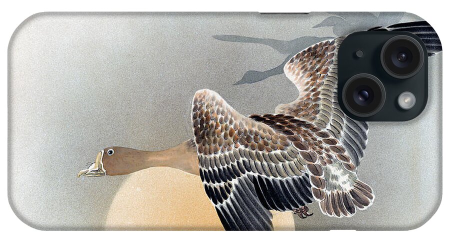 Shuko iPhone 15 Case featuring the painting Wild Geese by Shuko