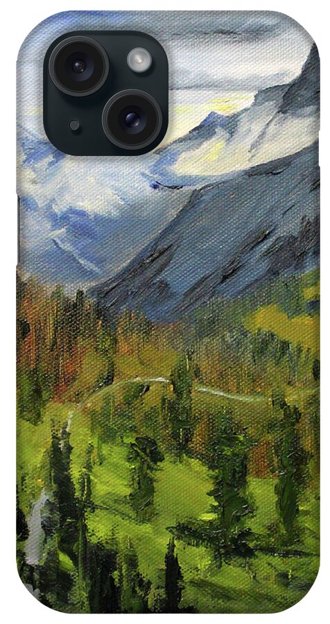 Wilderness Landscape iPhone Case featuring the painting Wilderness Adventure by Nancy Merkle