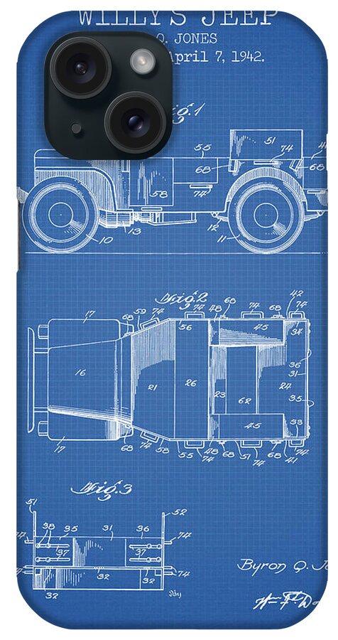 Willy's Jeep iPhone Case featuring the digital art WILLY'S JEEP patent by Dennson Creative