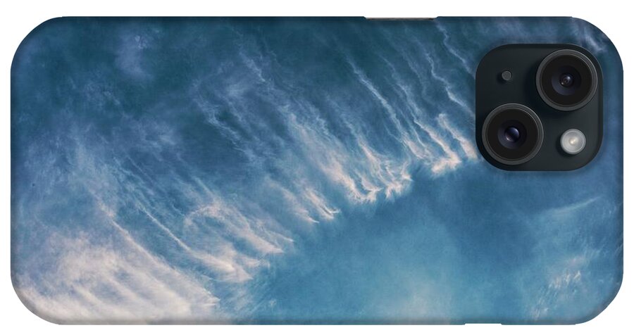 Atmospheric Phenomenon iPhone Case featuring the photograph Wind-blown Aircraft Contrail by Stephen Burt/science Photo Library