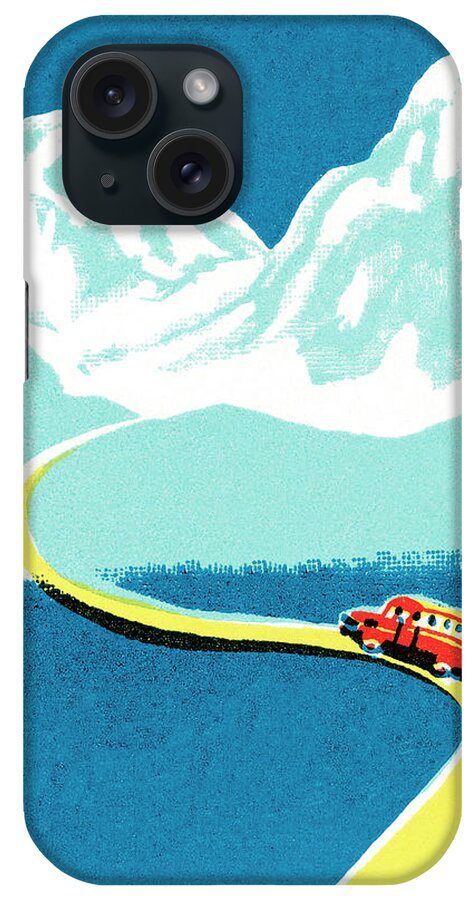 Adventure iPhone Case featuring the drawing Winding mountain road by CSA Images