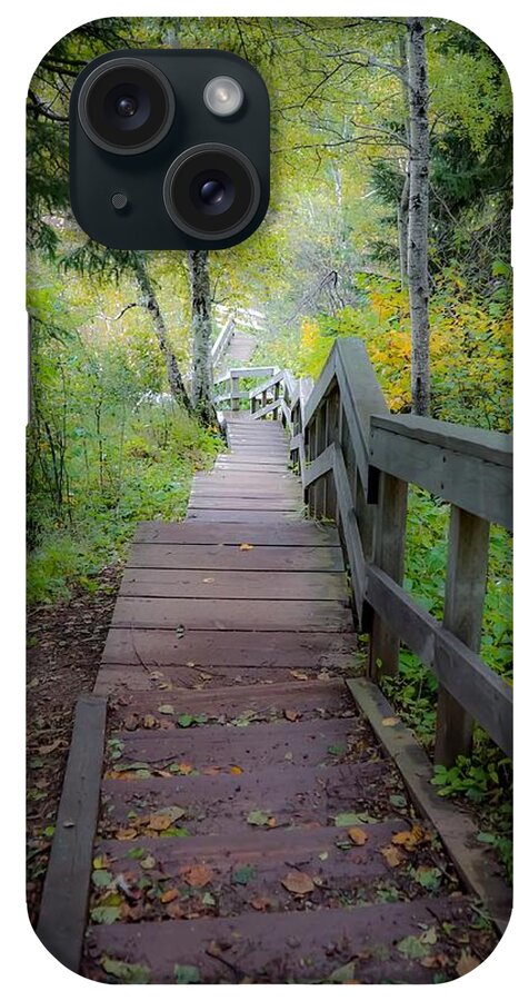 Tettegouche State Park iPhone Case featuring the photograph Winding Stairs in Autumn by Susan Rydberg