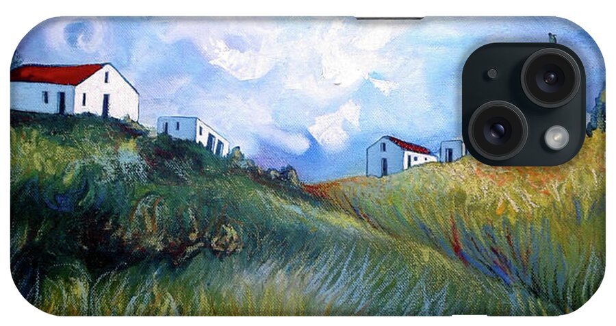 Windswept Landscape iPhone Case featuring the painting Windswept Landscape by Cherie Roe Dirksen