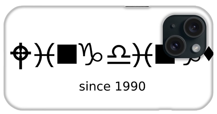 Richard Reeve iPhone Case featuring the digital art Wingdings since 1990 - Black by Richard Reeve