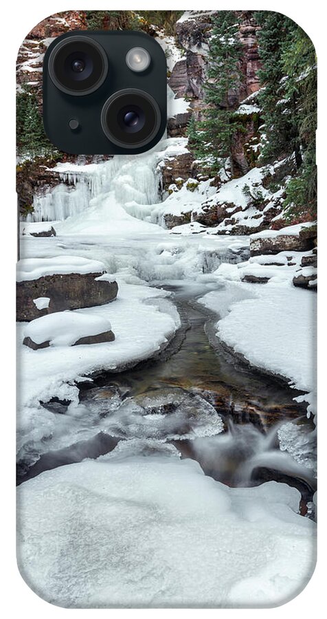 Waterfall iPhone Case featuring the photograph Winter Falls by Angela Moyer