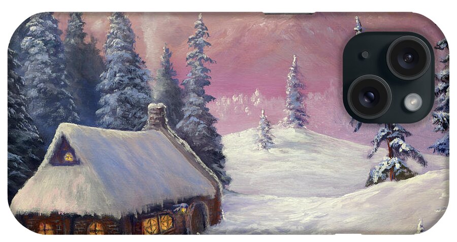 Art iPhone Case featuring the digital art Winter In The Mountains by Pobytov