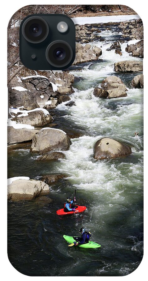 Winter Kayaking iPhone Case featuring the photograph Winter Kayaking by Karol Livote