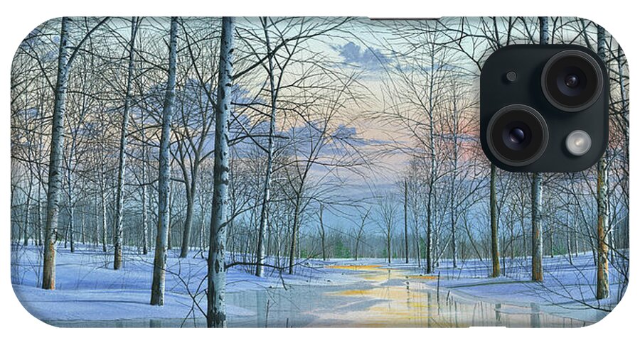 Winter Scene iPhone Case featuring the painting Winter Spectacle by Mike Brown
