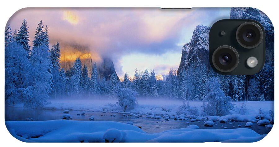 Scenics iPhone Case featuring the photograph Winter Sunset In Yosemite National Park by Larry Brownstein