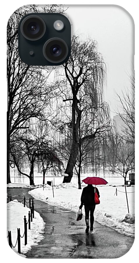 Winter iPhone Case featuring the photograph Winter Walk on a Rainy Day by Lyuba Filatova