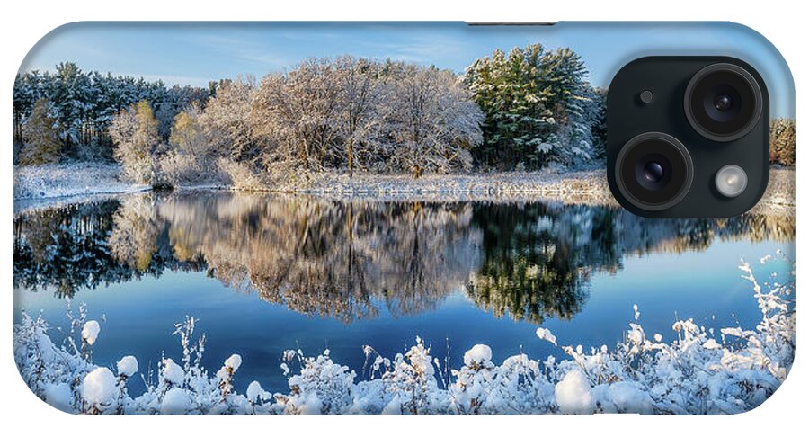Uw Madison Arboretum iPhone Case featuring the photograph Winter's Reflection by Brad Bellisle
