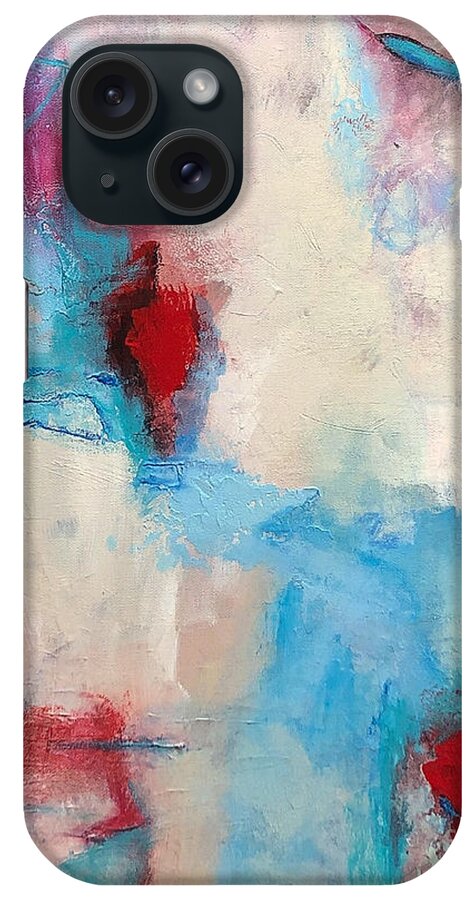 Abstract iPhone Case featuring the painting Winters Rose by Mary Mirabal