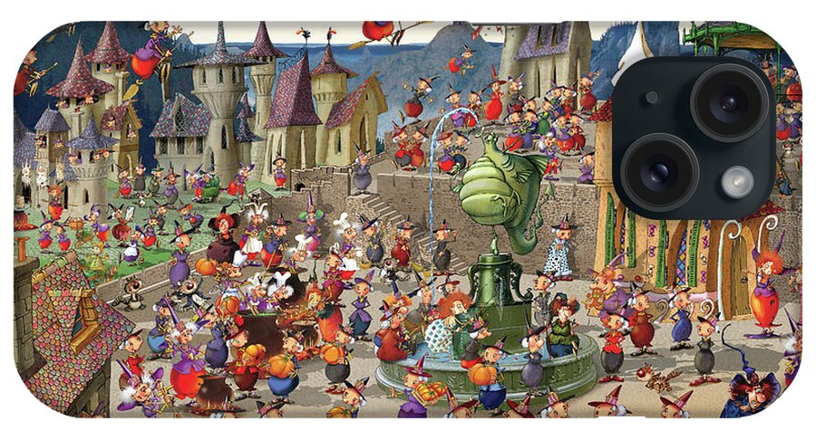 Witch Village iPhone Case featuring the painting Witch Village by Francois Ruyer
