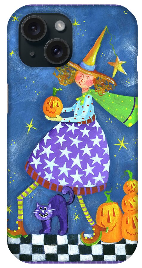 Witch With Purple Skirt iPhone Case featuring the painting Witch With Purple Skirt by Pat Olson Fine Art And Whimsy