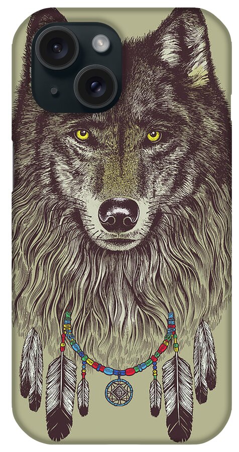 Wolf Dreams iPhone Case featuring the digital art Wolf Dreams by Rachel Caldwell
