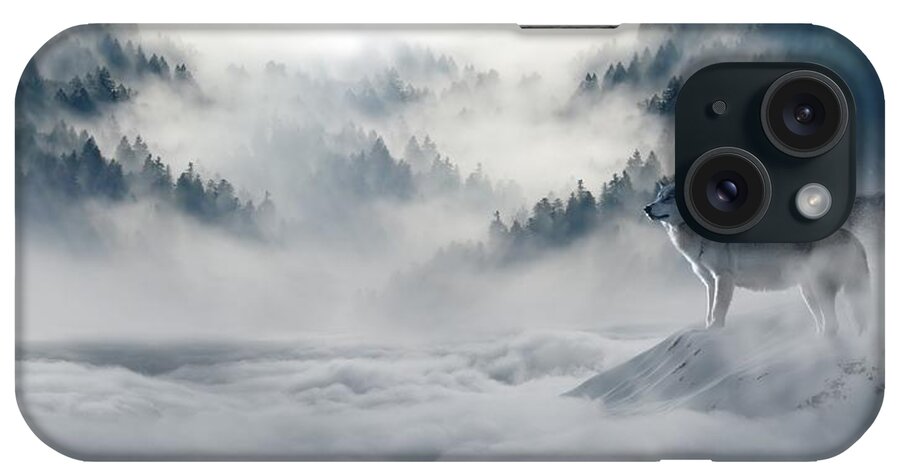 Photo iPhone Case featuring the photograph Wolfs in the snow by Top Wallpapers