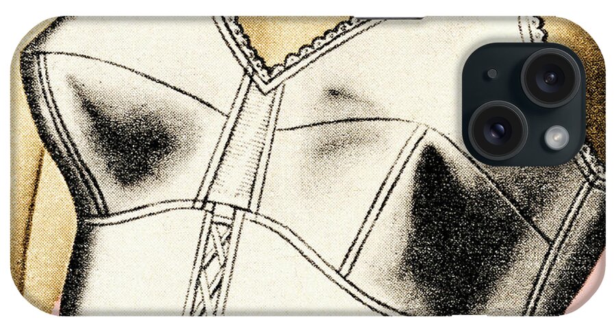 Apparel iPhone Case featuring the drawing Woman in Undergarments by CSA Images