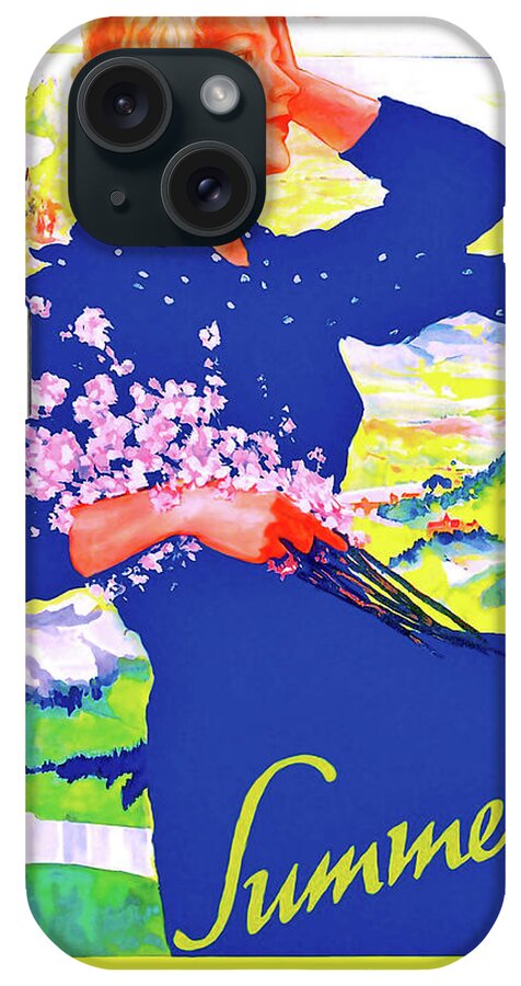 Summer iPhone Case featuring the digital art Woman with flowers by Long Shot