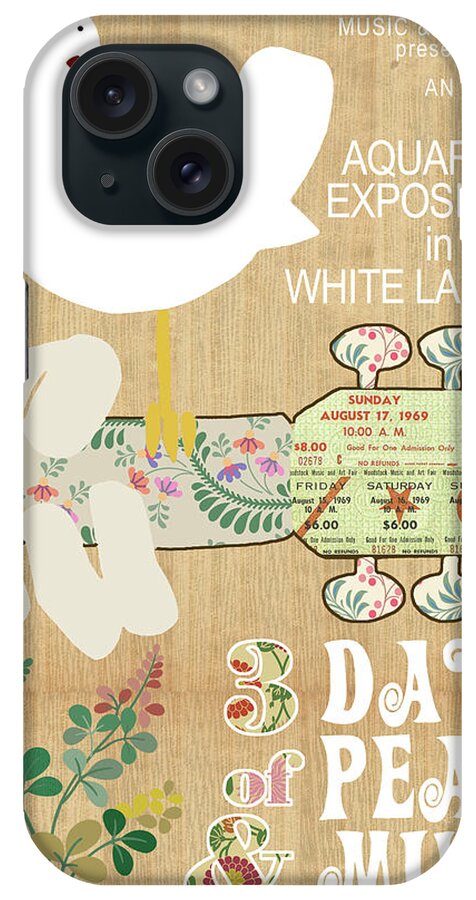 Woodstock iPhone Case featuring the mixed media Woodstock by Claudia Schoen