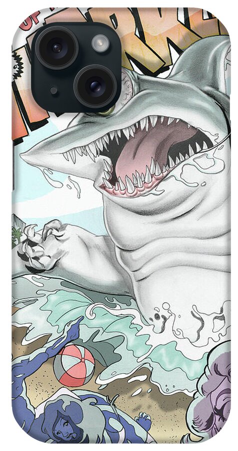 Shark iPhone Case featuring the digital art Wrath of the Sharklops by Kynn Peterkin