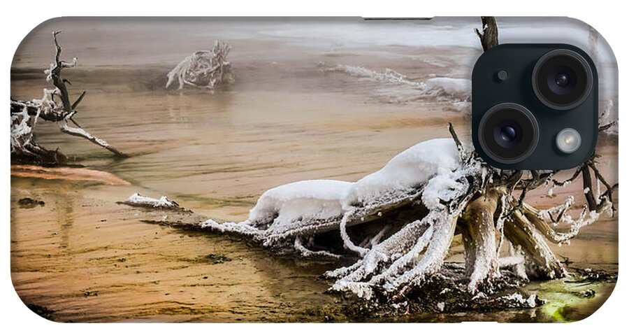 Driftwood iPhone Case featuring the photograph Yellowstone's Mineral Beauty by Karen Wiles