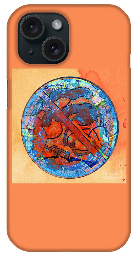 Abstract iPhone Case featuring the digital art Yin Yang Collision by Gabrielle Schertz