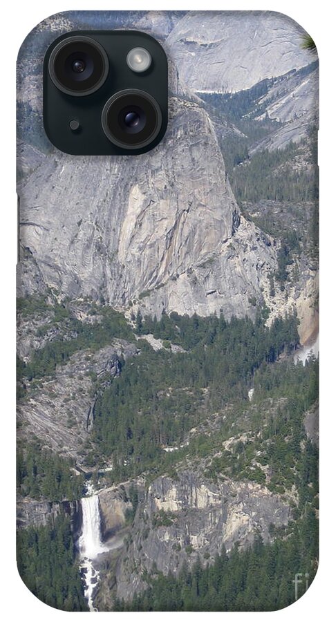 Yosemite iPhone Case featuring the photograph Yosemite National Park Glacier Point Overlooking Twin Water Falls and Snow Capped Mountains by John Shiron