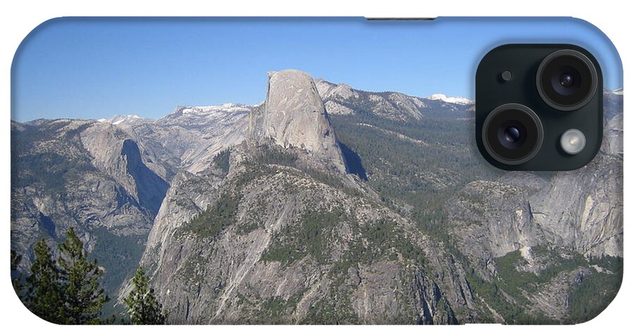 Yosemite iPhone Case featuring the photograph Yosemite National Park Half Dome and Twin Waterfalls View from Glacier Point by John Shiron