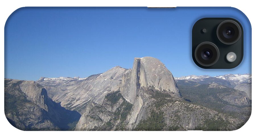 Yosemite iPhone Case featuring the photograph Yosemite National Park Half Dome Rock Panoramic View by John Shiron