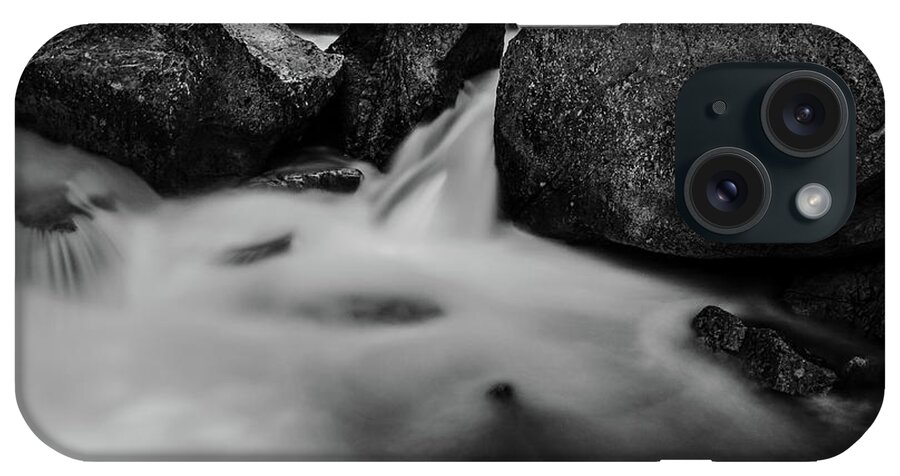 Black And White iPhone Case featuring the photograph Yosemite, Vernal Falls Detail by Julieta Belmont