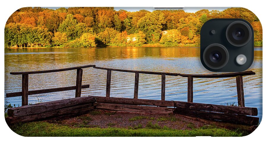 Gorton Pond; East Lyme; Zen iPhone Case featuring the photograph Zen Pond in Autumn by Marianne Campolongo